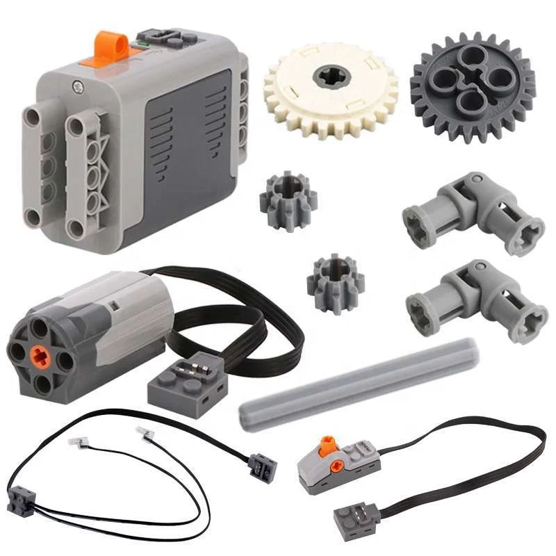 Tech-nical Power Functions Motor Set 8883 M Motor AA Battery Box Cross Axle for MOC Building Blocks