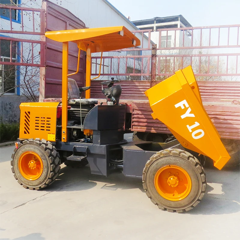 
4 drive 4 wheel diesel mini site dumper,4x4 dump truck project loading truck,Forward tilting dumper FD10 