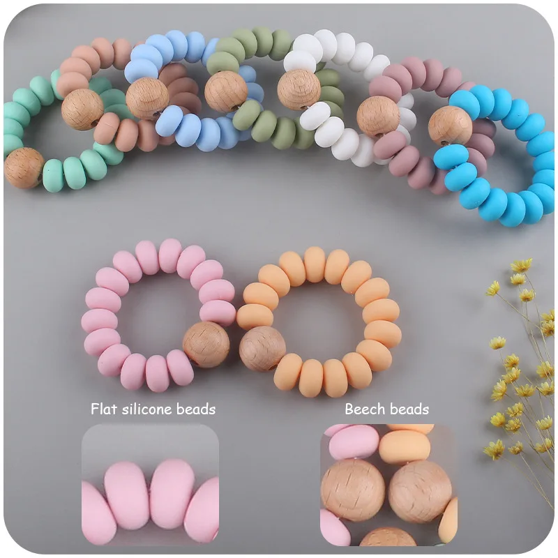 Natural Wood Teething Ring Toy Baby Teether Tooth Care Non-toxic Healthy 100% Beech Wooden Teether Rings