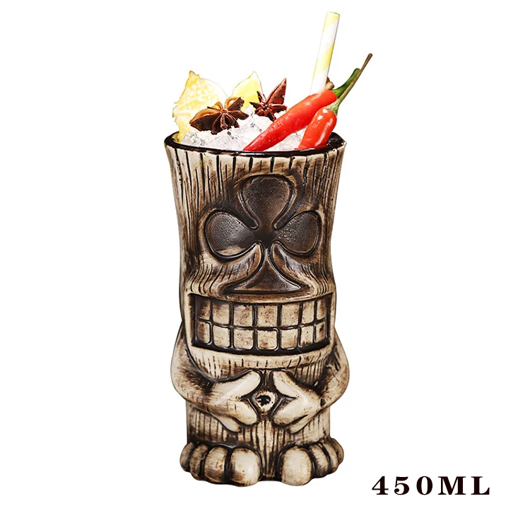 Customized Colored Tiki Mugs Cocktail Cups Ceramic Porcelain Cup