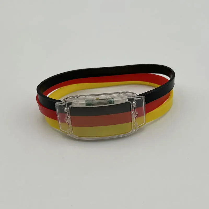 New arrival Qatar World Cup Flag bracelet LED light-emitting silicone wristband flag bracelet for Germany World Cup