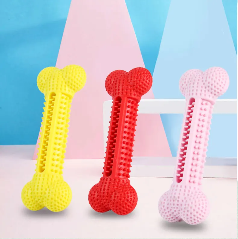 Pet Shop Custom Multi-color Golf Design Nylon Rubber TPR TPE Patent Dog Bone Shape Chew Toys for Dog Teeth Cleaning