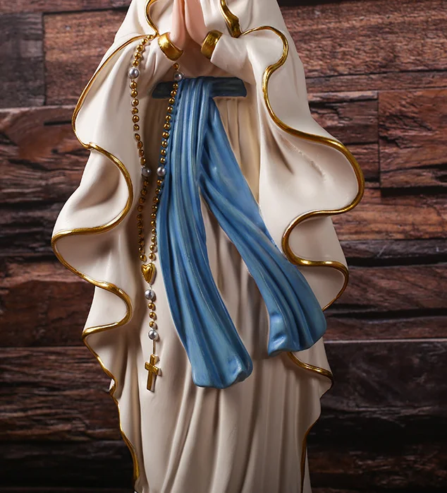 
European style art and crafts with catholic religious statues of virgin mary statue in resin and white 