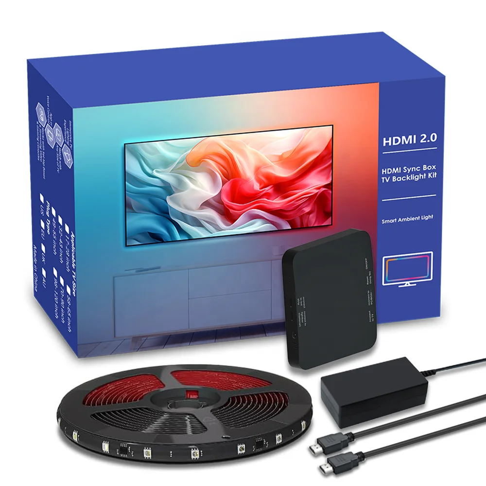 Смарт-окружающий Телевизор светодиодная подсветка для 4K HDMI 2 0 устройство Синхронизация блок светодиодных ламп комплект Wi-Fi Alexa голосовой помощник Google