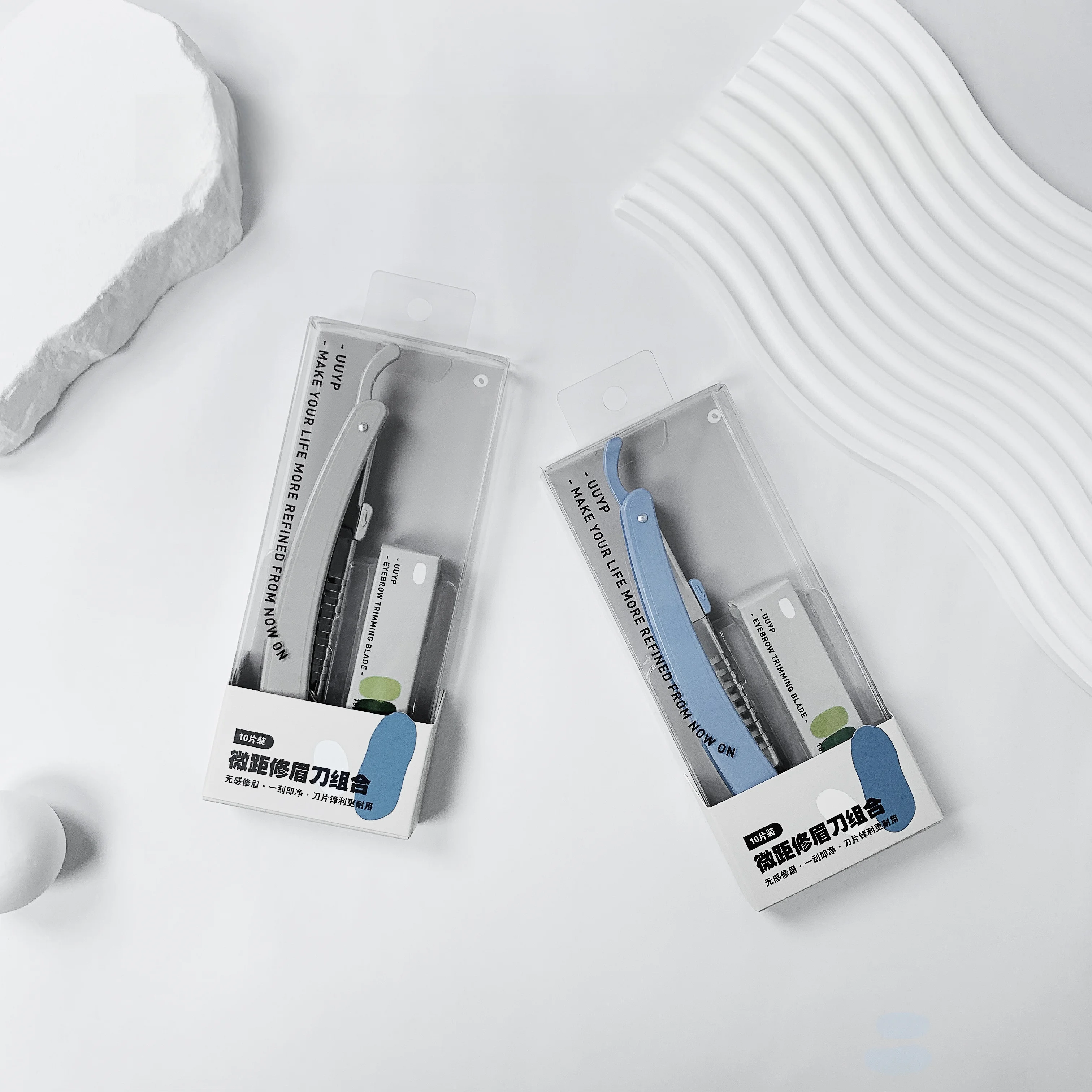 Private Label Logo Makeup Painless Eyebrow Maintenance Shaving Grooming Women Face And Body Safe Trimmer 4Pcs Eyebrow Razor