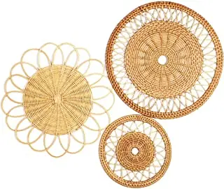 Handmade Rattan Wall Hanging Basket Wall Art Decor for Home Rattan Hand Woven Decorate Made In Vietnam