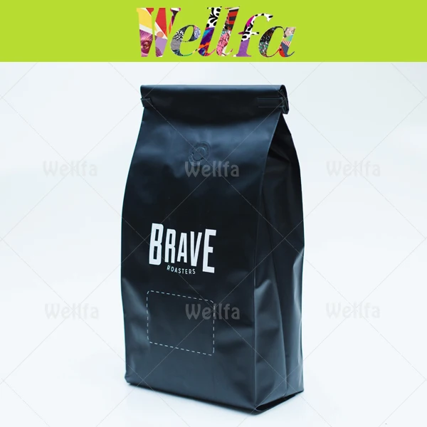Reusable Block Bottom and Four Side Seal Coffee Bags with One-way Valve
