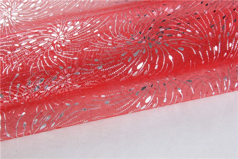 
Organza table runner with bronzed design 