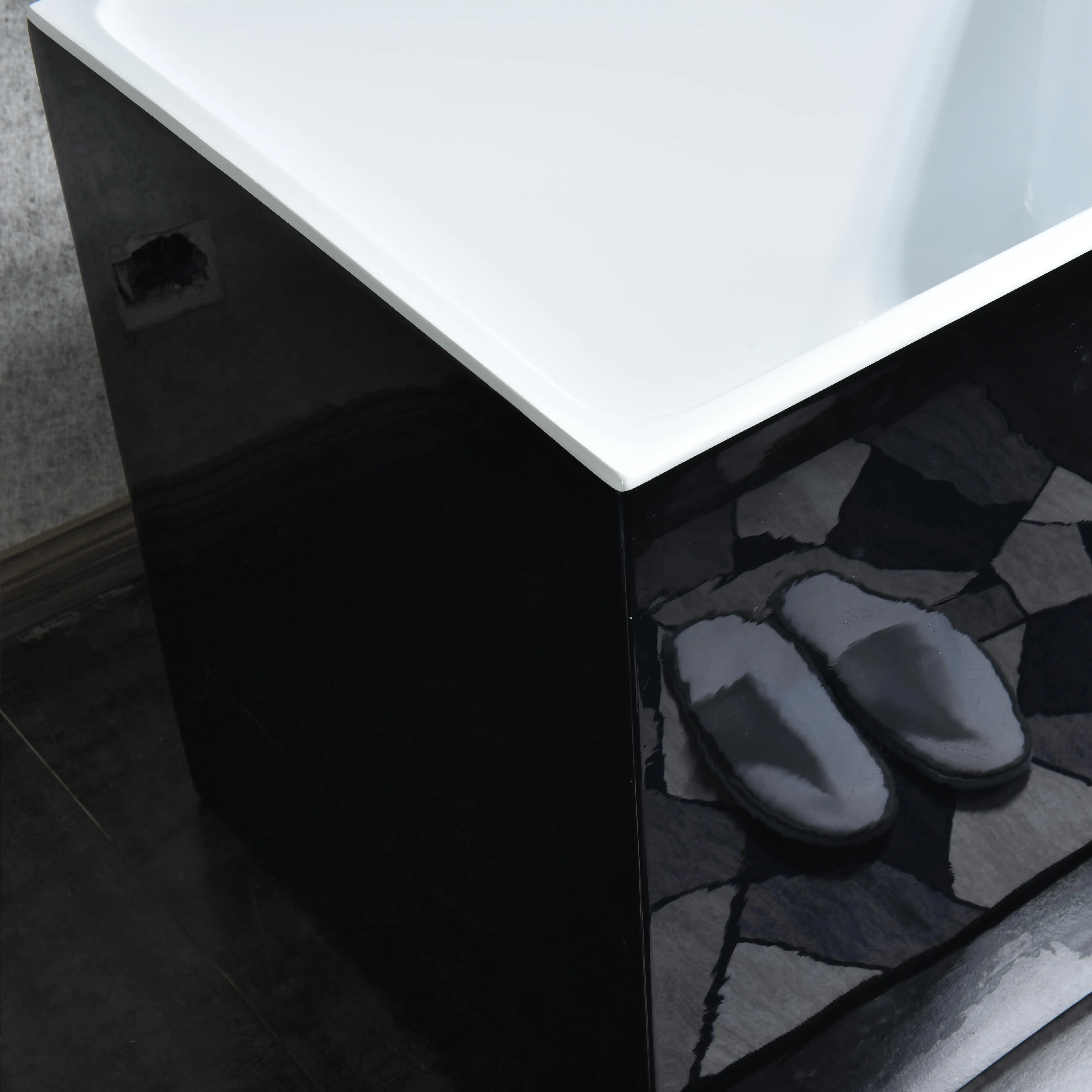 China Wholesale Freestanding Acrylic Black  Bath tub indoor Bathtubs  Deeping Soaking Baths