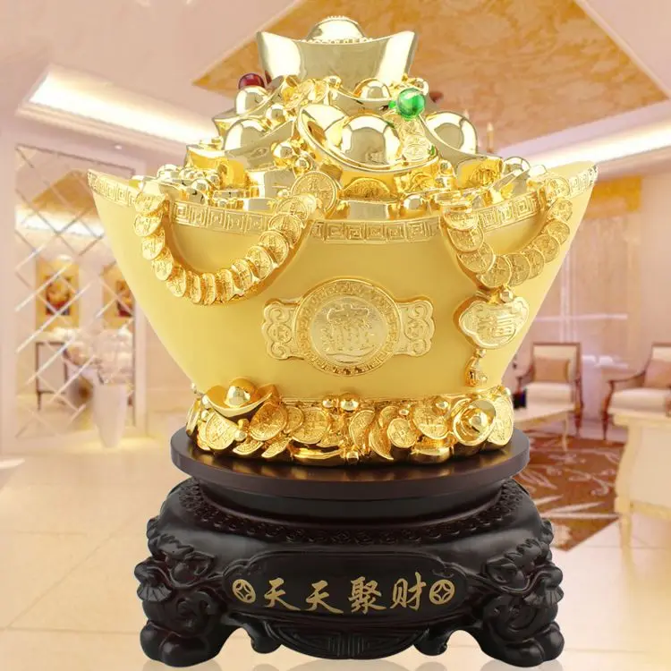 Оптовая продажа домашний декор Fengshui китайские золотые слитки богатство удачи тарелка фэн-шуй с золотыми слитками