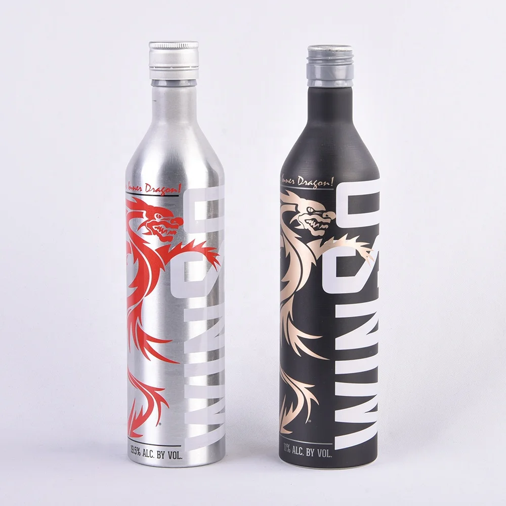Hot Selling 500ml 680ml Food Grade Aluminum Liquor Bottle for Wine Spirit Metal Packaging Manufacturer 700ml Aluminium Bottle