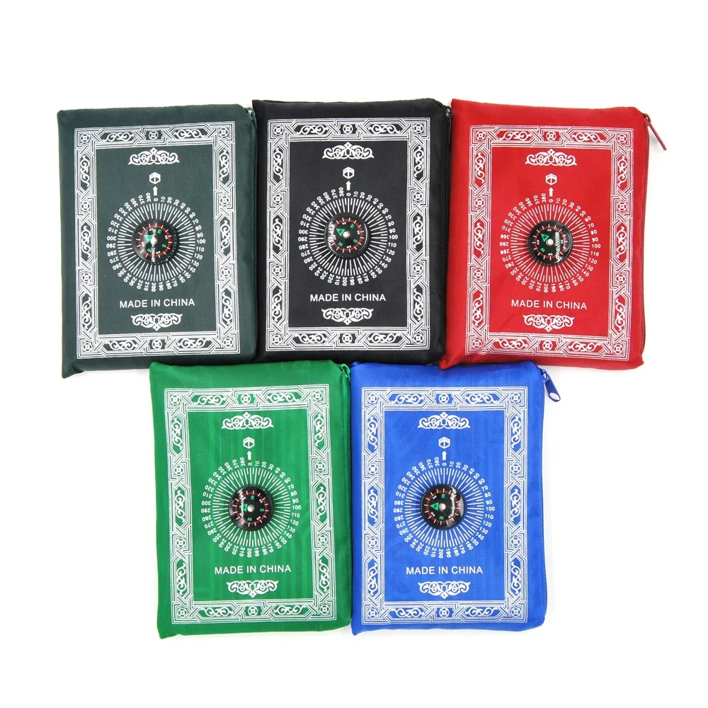 Hot sale wholesale islam mosque travel prayer mat with compass  portable pocket prayer mat for muslim