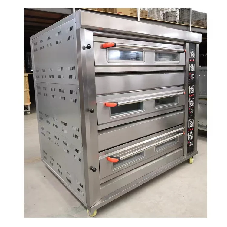Industrial bakery machine 3 deck gas power baking oven for making bread