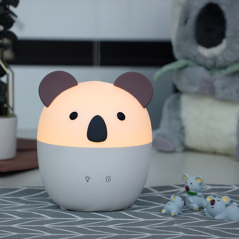 7 colors and dimmable mini cartoon bear shape baby warm light ultrasonic aromatherapy essential oil diffuser