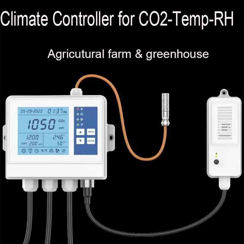 RS485 сплит-тип водонепроницаемый CO2 Датчик измеритель интеллектуальный контроллер углекислого газа газовый монитор с пультом дистанционного управления