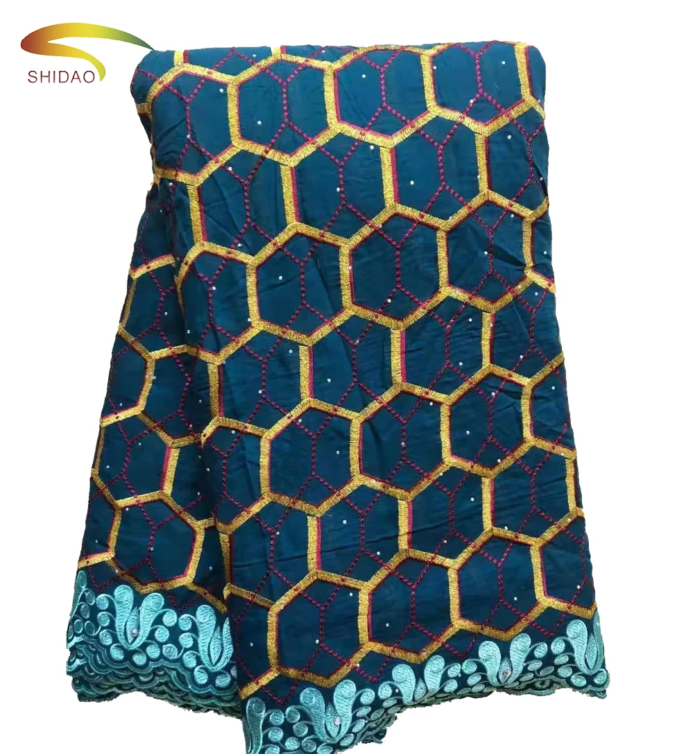 Wholesale 100% Cotton Swiss Voile Lace African Embroidery Lace Fabric For Dress