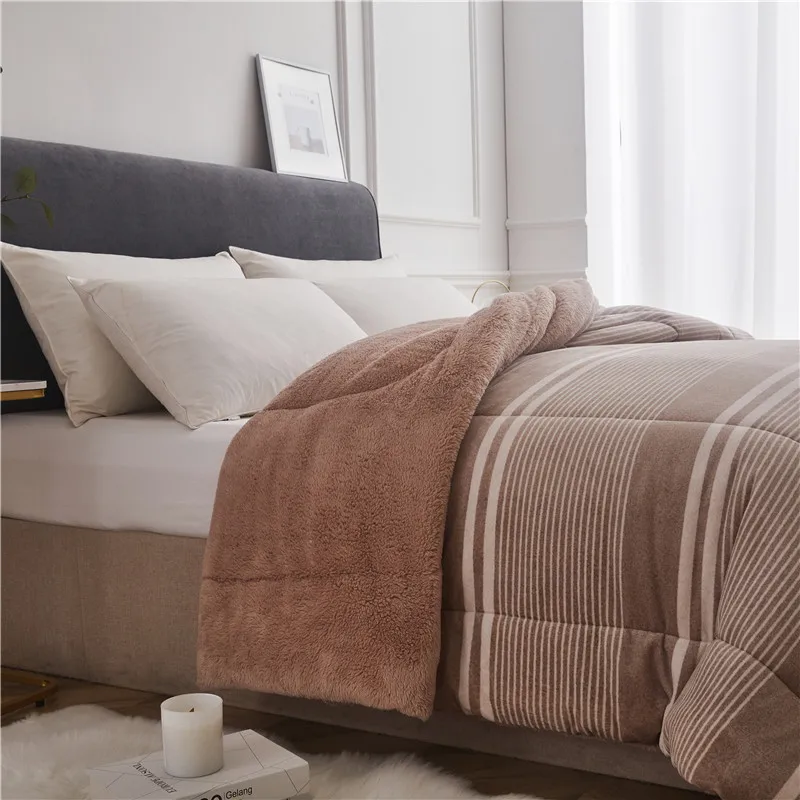 Luxury Design Microfiber Comforter Set Fleece  Blanket Polyester Bedding Sets