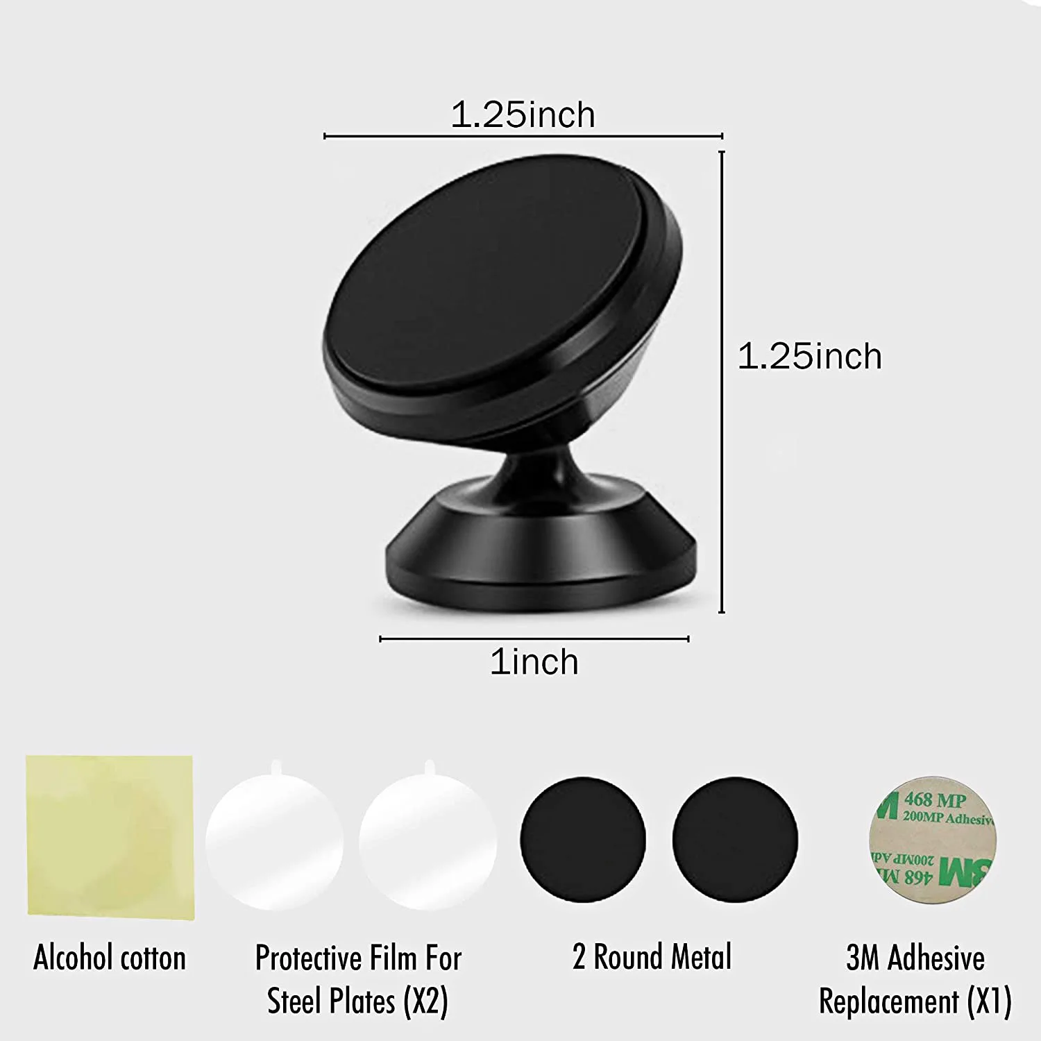 
Aluminum Alloy Universal 360 Degree Rotation Car Mount Magnetic Phone Holder For Smartphone 