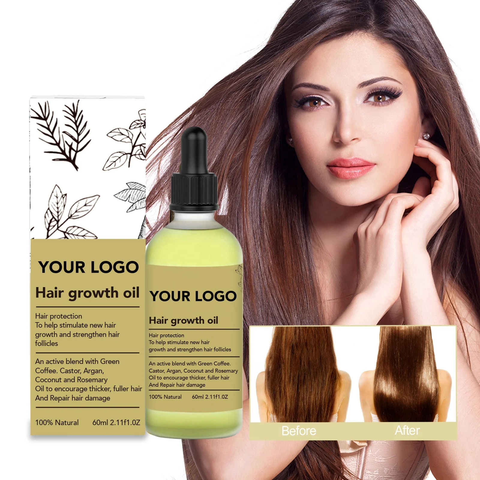 Hot Sale  Wholesale Customization hair oils for hair growth in bulk oil hair growth organic rosemary essential oil