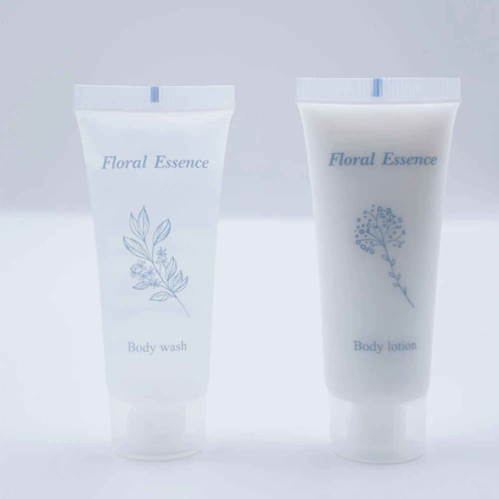 custom hotel shower gel tubes disposable hotel amenities mini shampoo and conditioner set