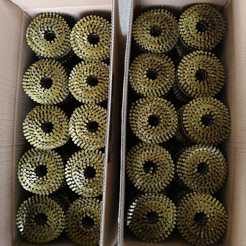 wholesale 2.1x 38mm paint coil nails checkered head metal roll nails for pallet