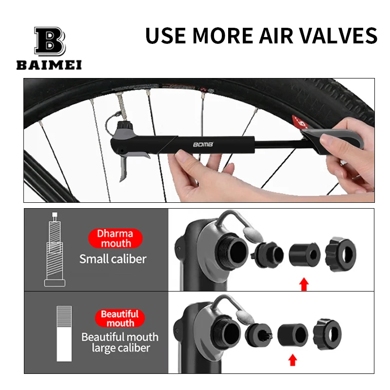 BM Bicycle Pump for Mini Portable Bicycle Air Pump Tire Inflator Electric Scooter Pump