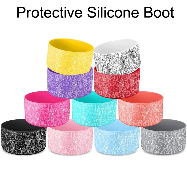 Protective Silicone Boot Sleeve Base for 12-40 oz  Insulated Water Bottles, Anti-Slip Water Bottle Sleeve Cover