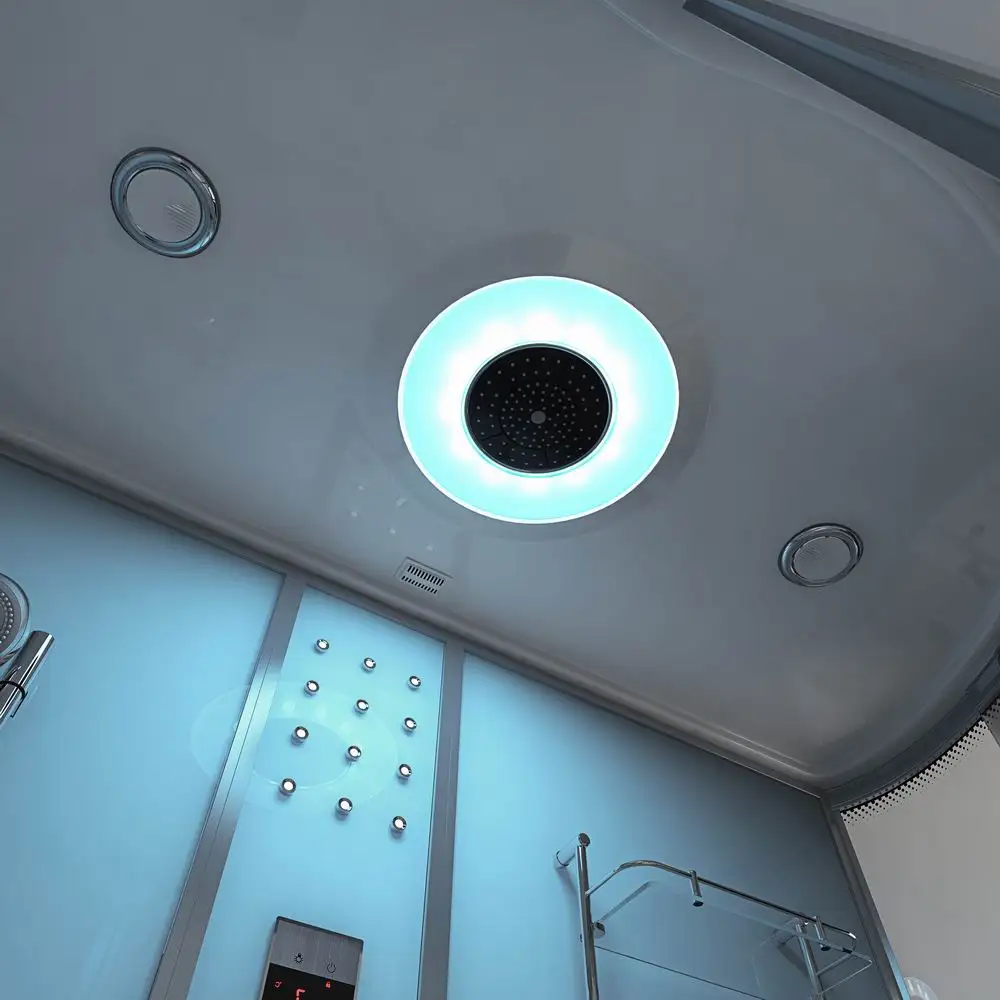 Modern Bathroom Corner Glass Door Massage Steam Shower Cabin Room With Whirlpool Bath