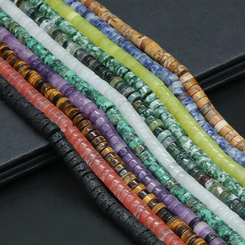 3x6mm natural stone loose beads spacer flat loose bead for DIY bracelet necklace earrings making accessories