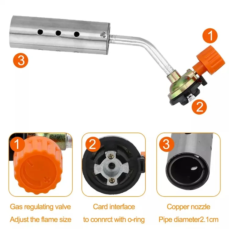 Logo New Metal Gas Torch Butane Welding Cooking Blow Copper Gun Heating Direct Impact