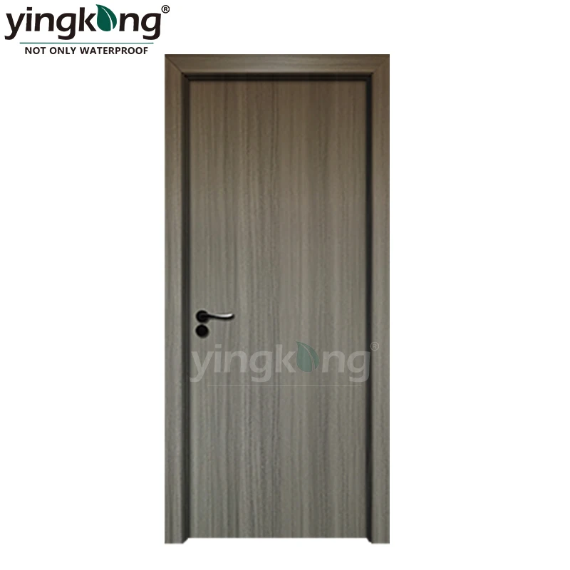 Yingkang Wooden Textured Full Wpc Door With Pvc Film Lamination Door  100% Waterproof Interior Door In Bedroom For Saudi Arabia