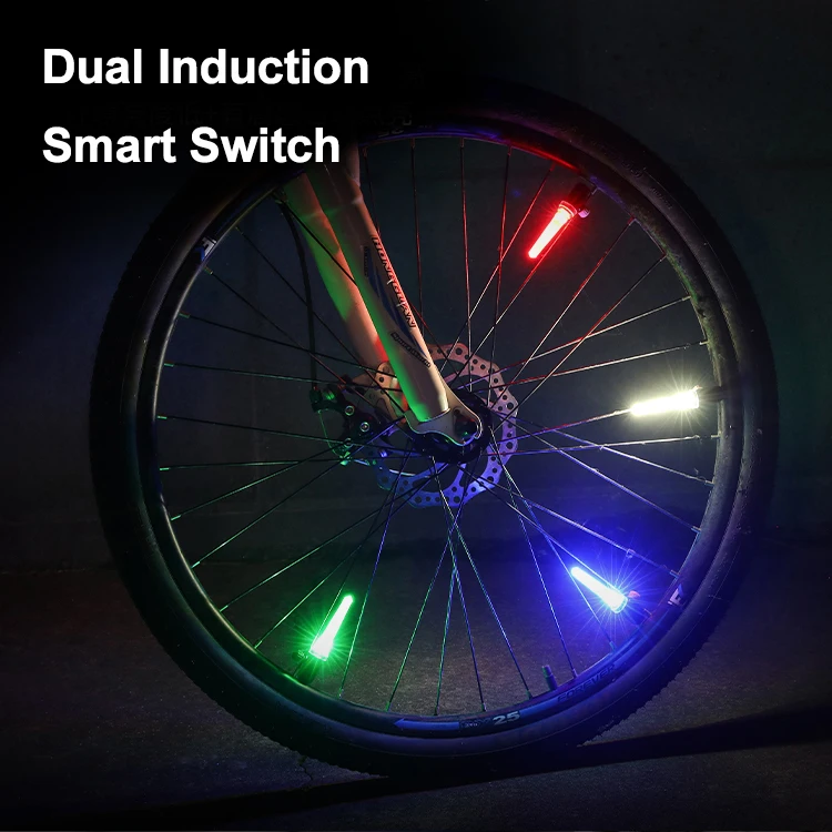 Light Sensor and Movement Sensor Bicycle Spoke Light With Optics Lens