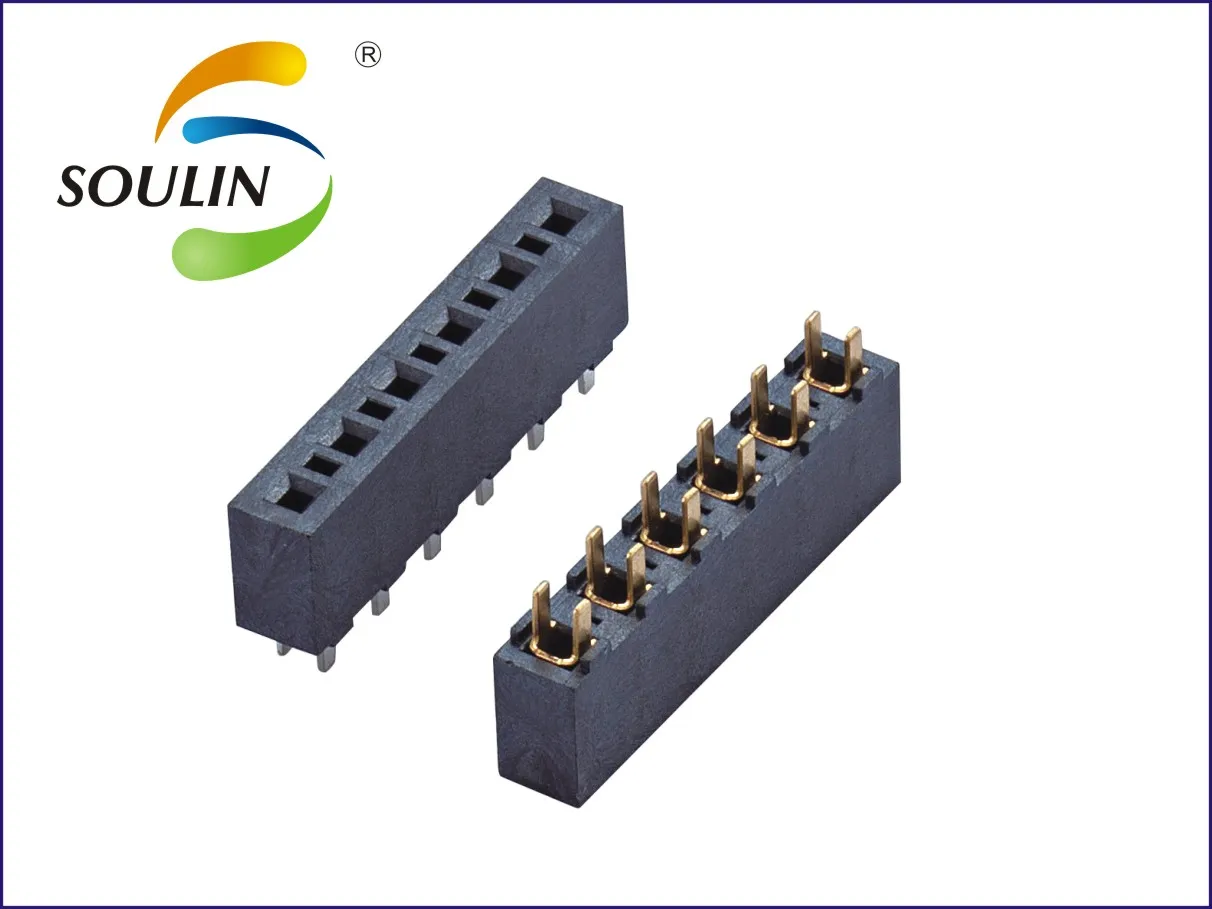 Shenzhen factory pin male header female header pitch 2.54 mm 1.27mm 1mm pitch pin header smd single row