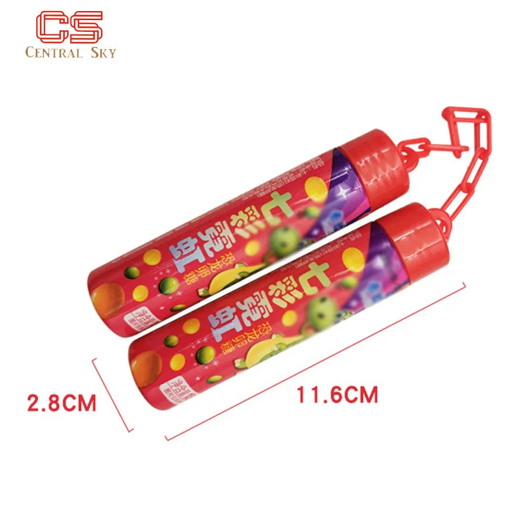 Nunchaku shaped Bottle Pack Colorful mini chewy fruit candy wholesalers