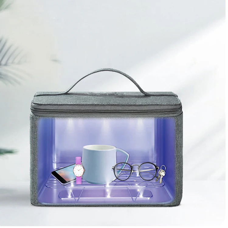 Portable folding bag UV and UVC sterilizer box watch jewelry disinfection cleaner box sterilizer bags UV sanitizer