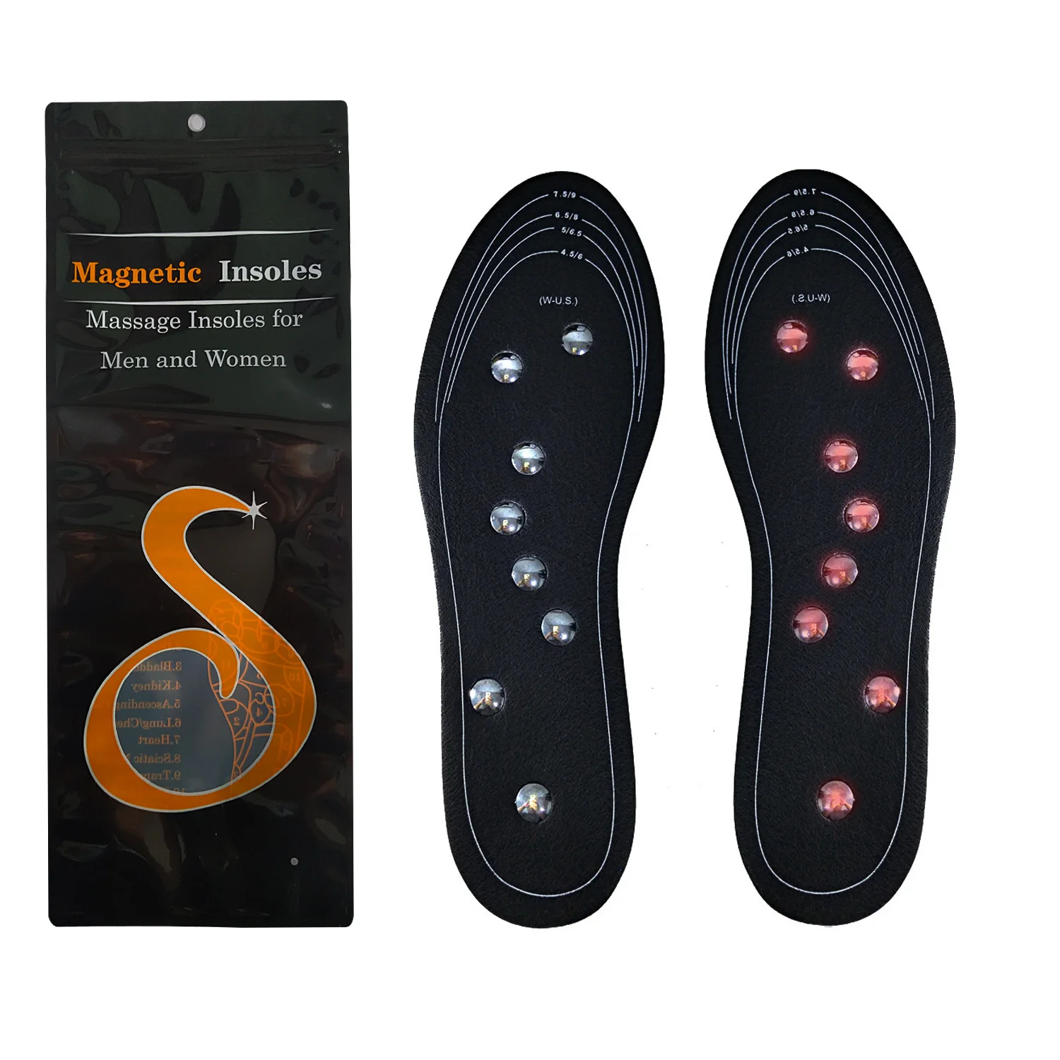 Factory Customization Foot Pain Relief Breathable Plantar Fasciitis Massage Acupuncture Magnetic Therapy Massage Insole
