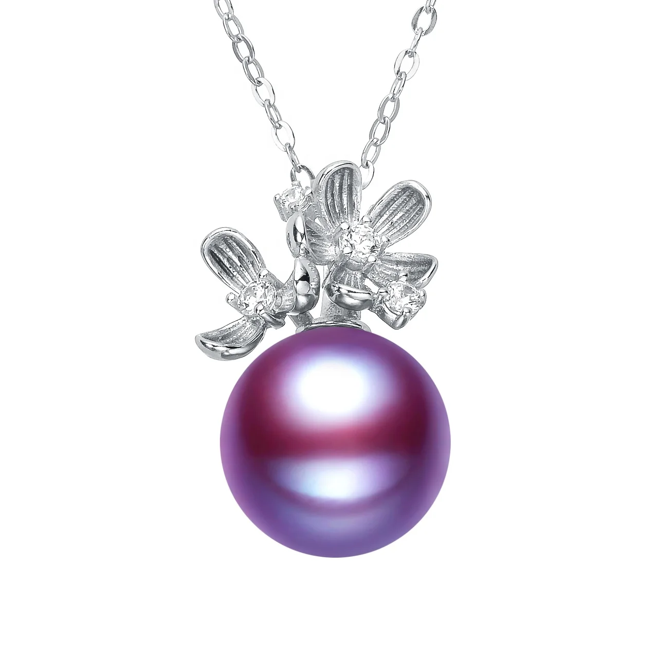 DIY 11-12 mm Pearl Accessories S925 Sterling Silver Natural Freshwater Pearl Pendant Crab Shape Christmas Day Gift