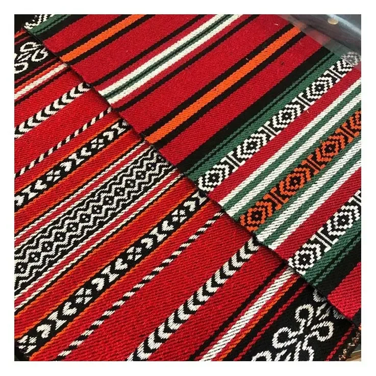 Arabic Style Polyester Jacquard Fabric Middle East Sadu Sofa Fabric Yarn Dyed Fabric For Upholstery