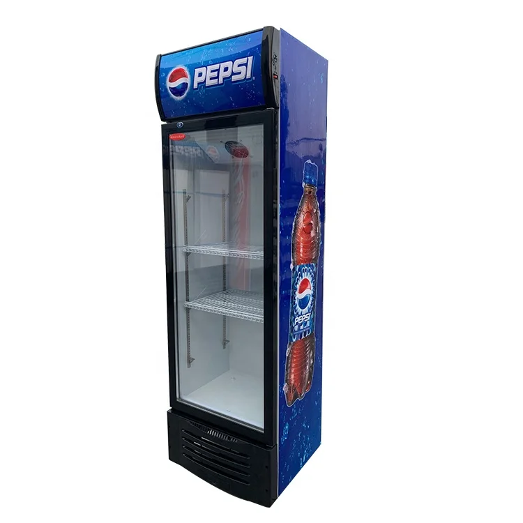 
Pepsi Refrigerator Supermarket Glass Door Refrigeration Showcase Fridge Single Door Refrigerated Display Case Beer Cooler 