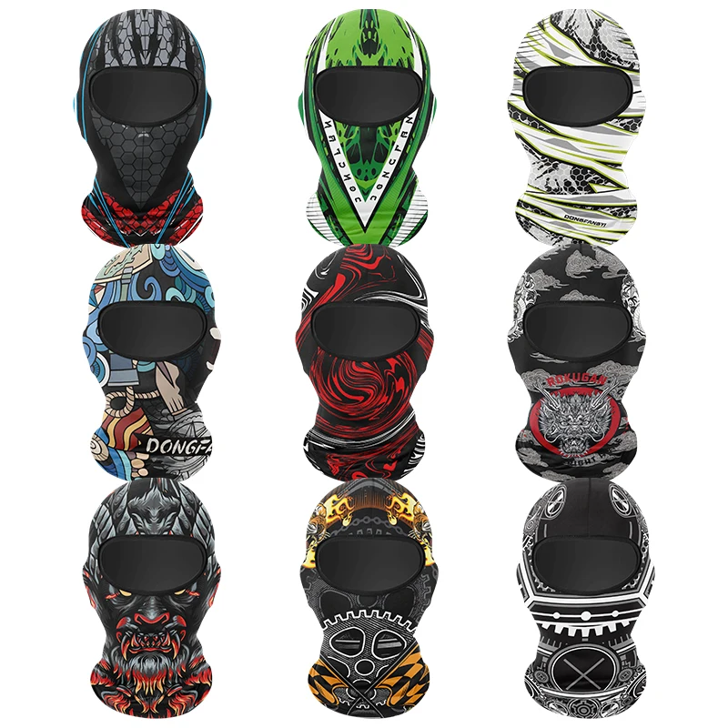 High Quality Summer Breathable Quick Dry Headgear 3D Anime Skull Balaclava Man Full Face Ski Mask