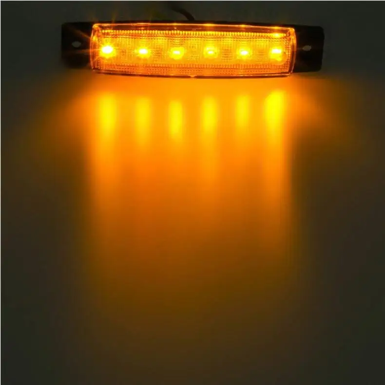 12V 24V LED 6SMD Truck Trailer Side Marker Indicator Light Car Brake Rear Sides Warning Tail Lights Auto Lamp WG126