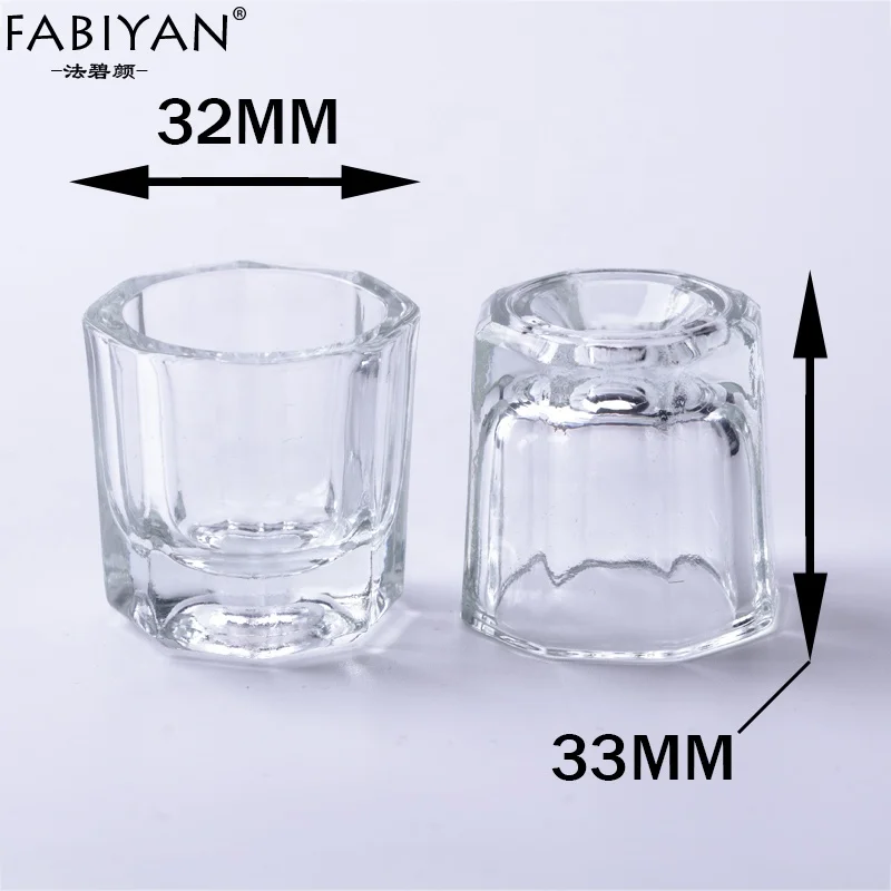 Nail Art Mini Glass Mixing Dish Cup for Eyebrow Tint Crystal Nail Glass Cup for Nail Art Acrylic Liquid Powder Acetone