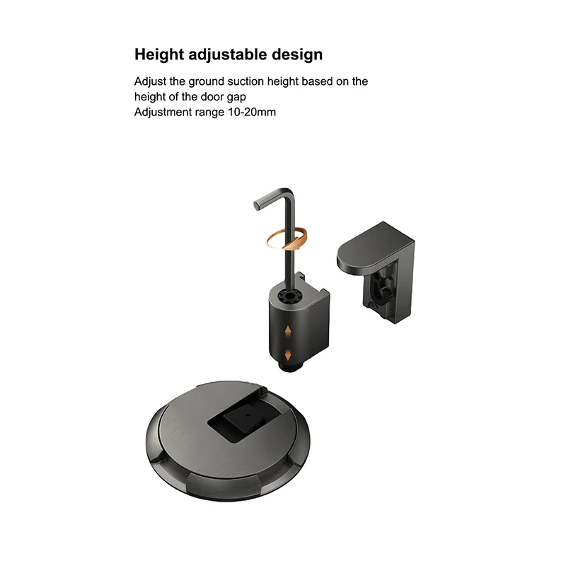 Non Punch Black Metal Heavy Duty Brush Nickel Under Wall Protector Mechanical Floor Holder Draft Magnetic Door Stop Door Stopper