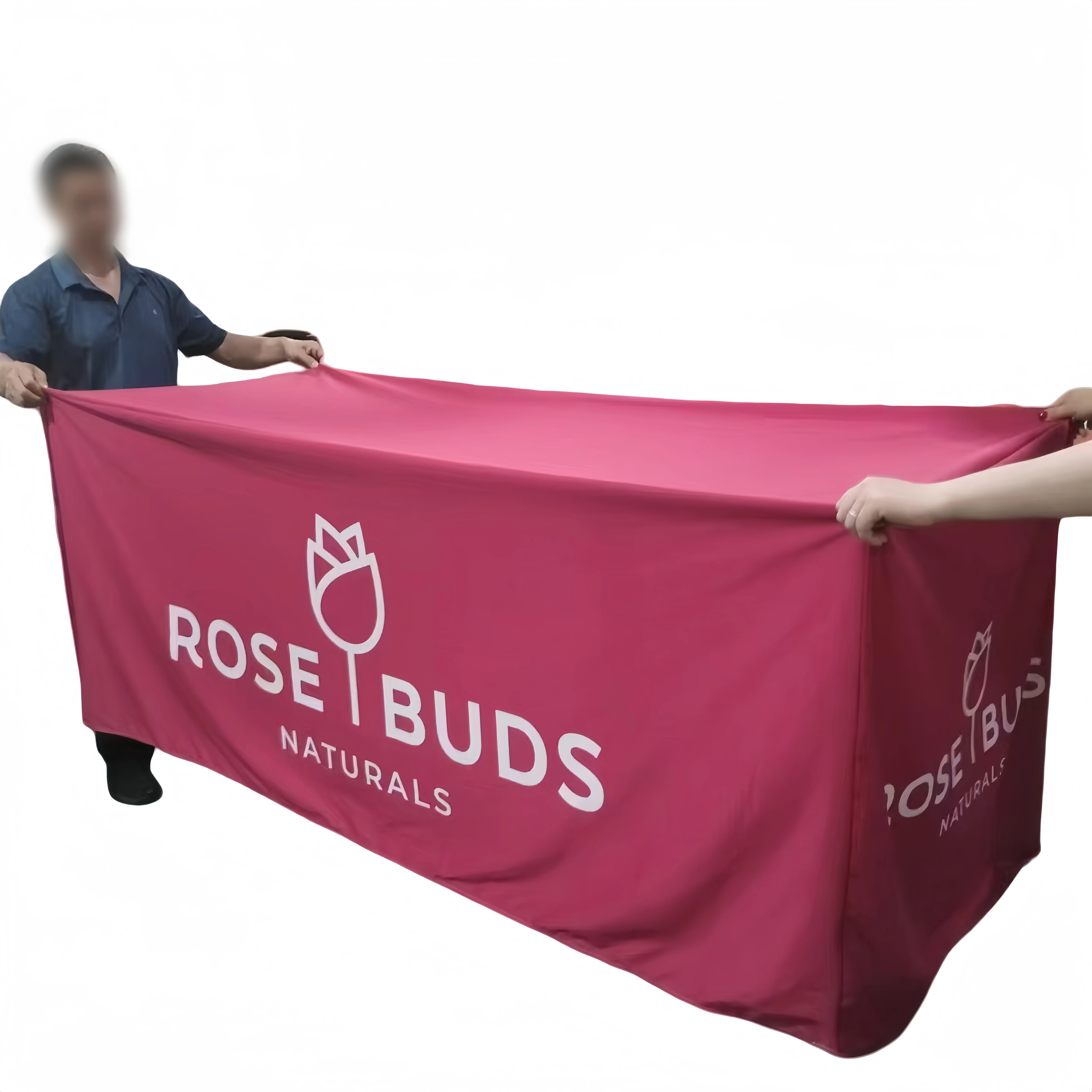 2024 Hot selling Spandex Fabric Fitted Full Back Tablecloth with logo For Business Advertising Trade show Events