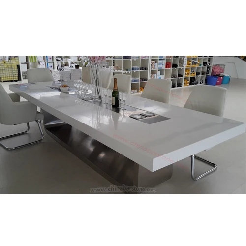 
Modern luxury large big boardroom rectangular 10 person conference table white  (62422728548)