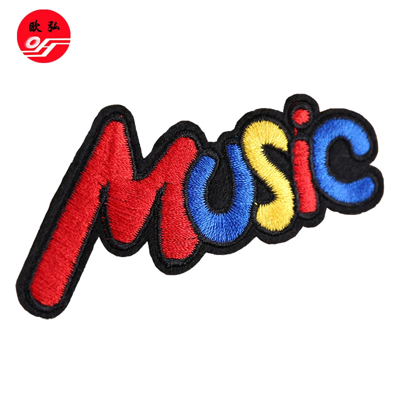 Custom patches ironing embroidery letter 3d high density for clothing, bag,hats