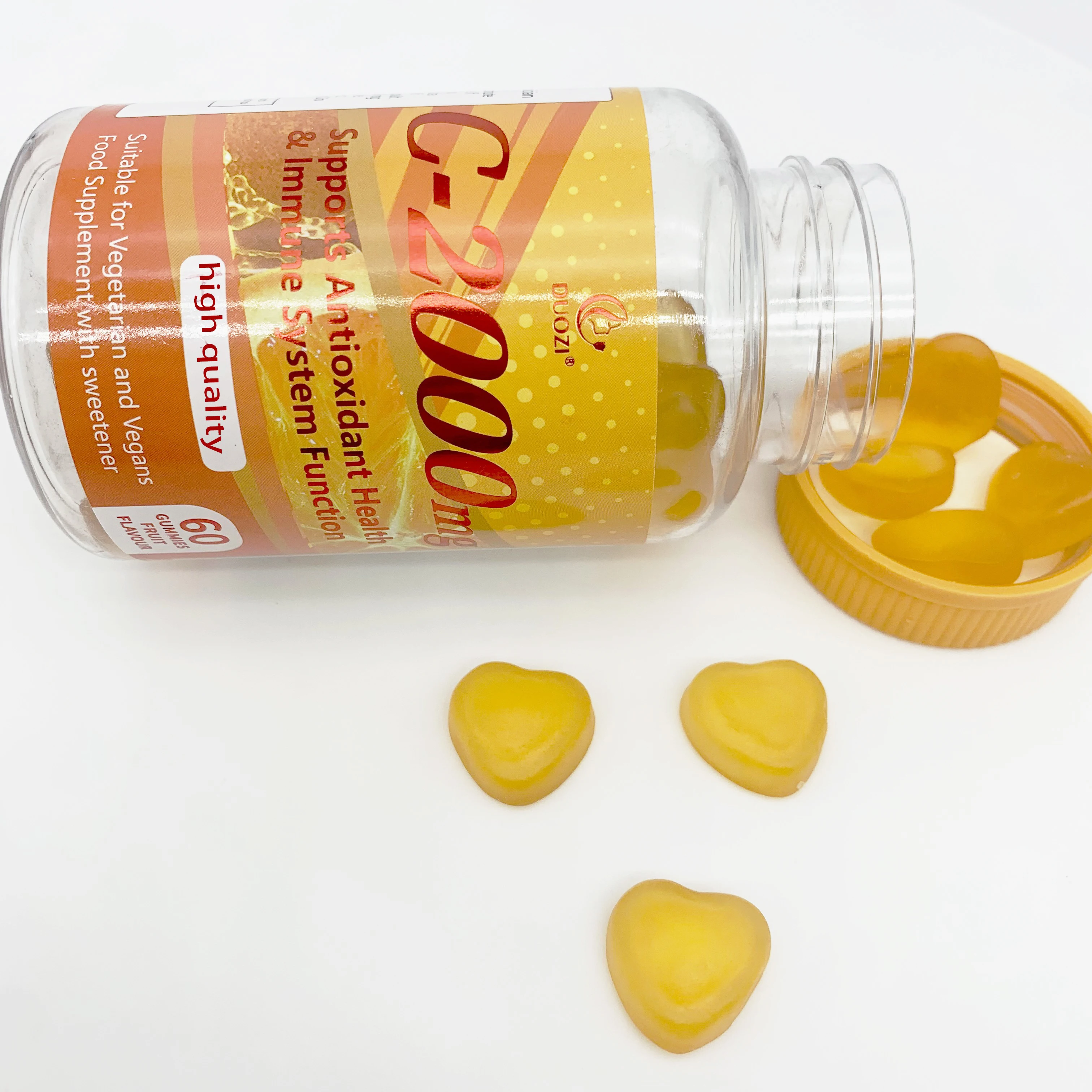 OEM duozi C 2000mg vitamin c gummies candy gummy food supplements bear hair growth gummies vitamin supplement
