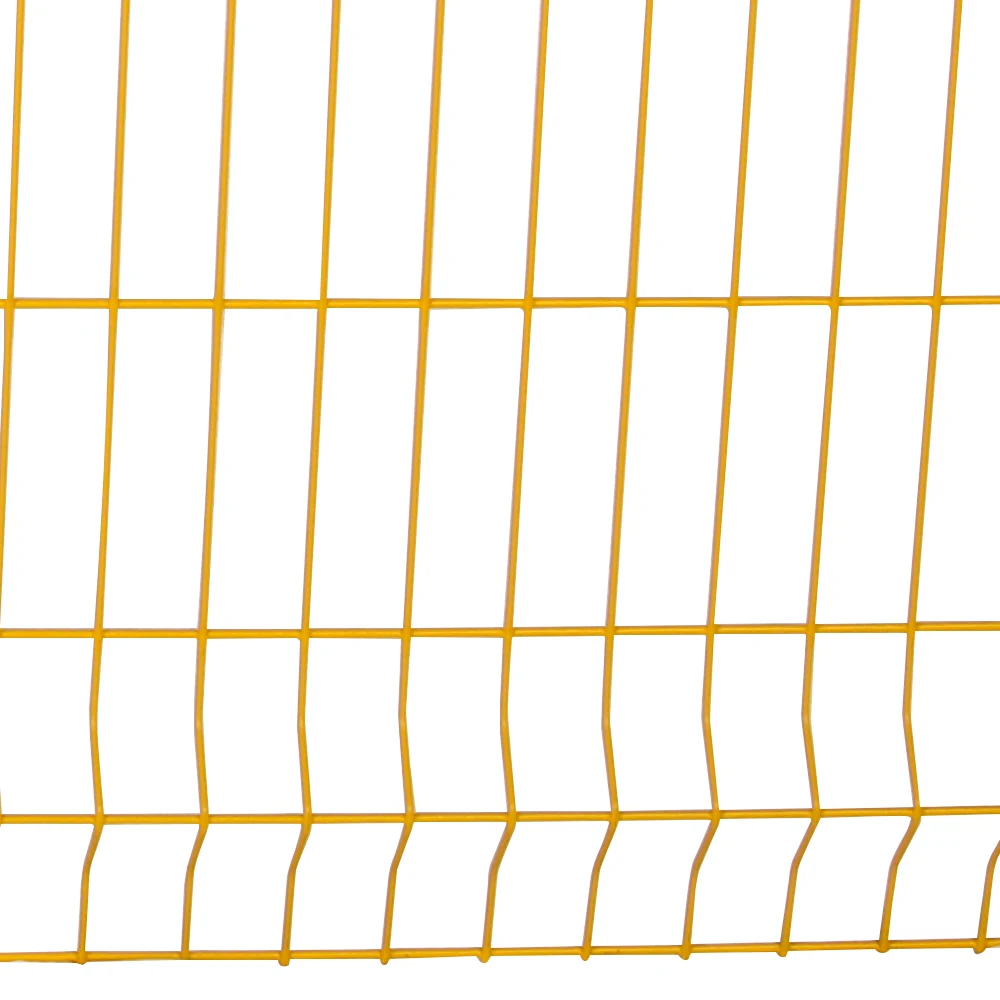 Good Price Yellow PVC Coated Welded Wire Bending 3d Mesh Curved Fence For Garden