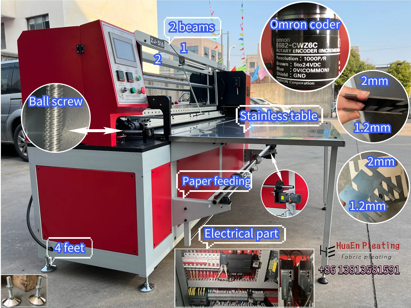 Manufacturer HuaEn ZJ516 ZJ516D fabric dress skirt pleating machine heat-set sunrise machine