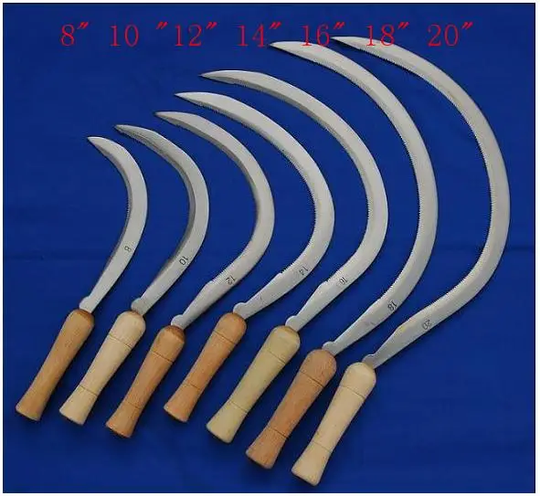 SI 202 Grass knife Sickle for garden work with wooden hand